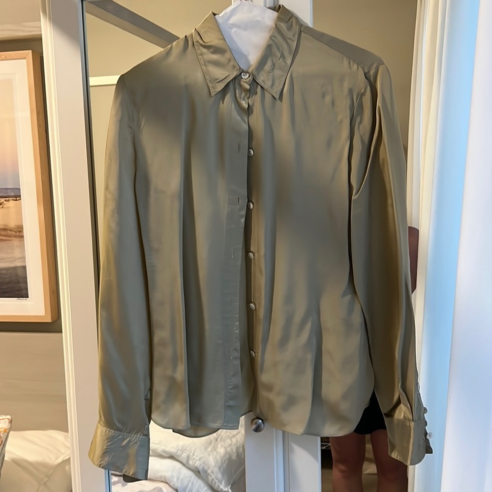 Theory Gold Button-down Blouse